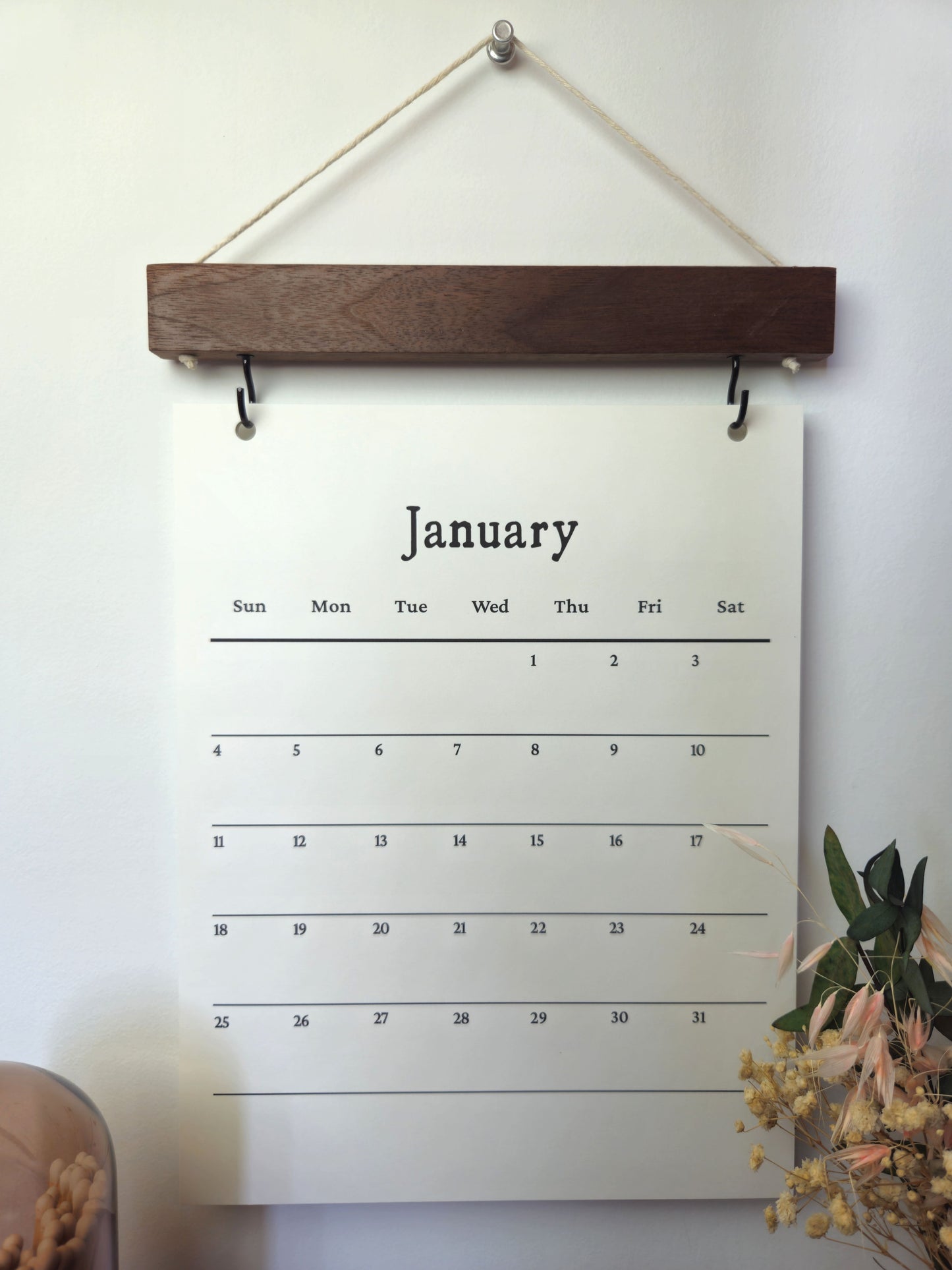 2026 Minimal Wall Calendar (REFILL ONLY)